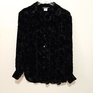 Pret A Porter Black Long Sleeve Top Size Medium